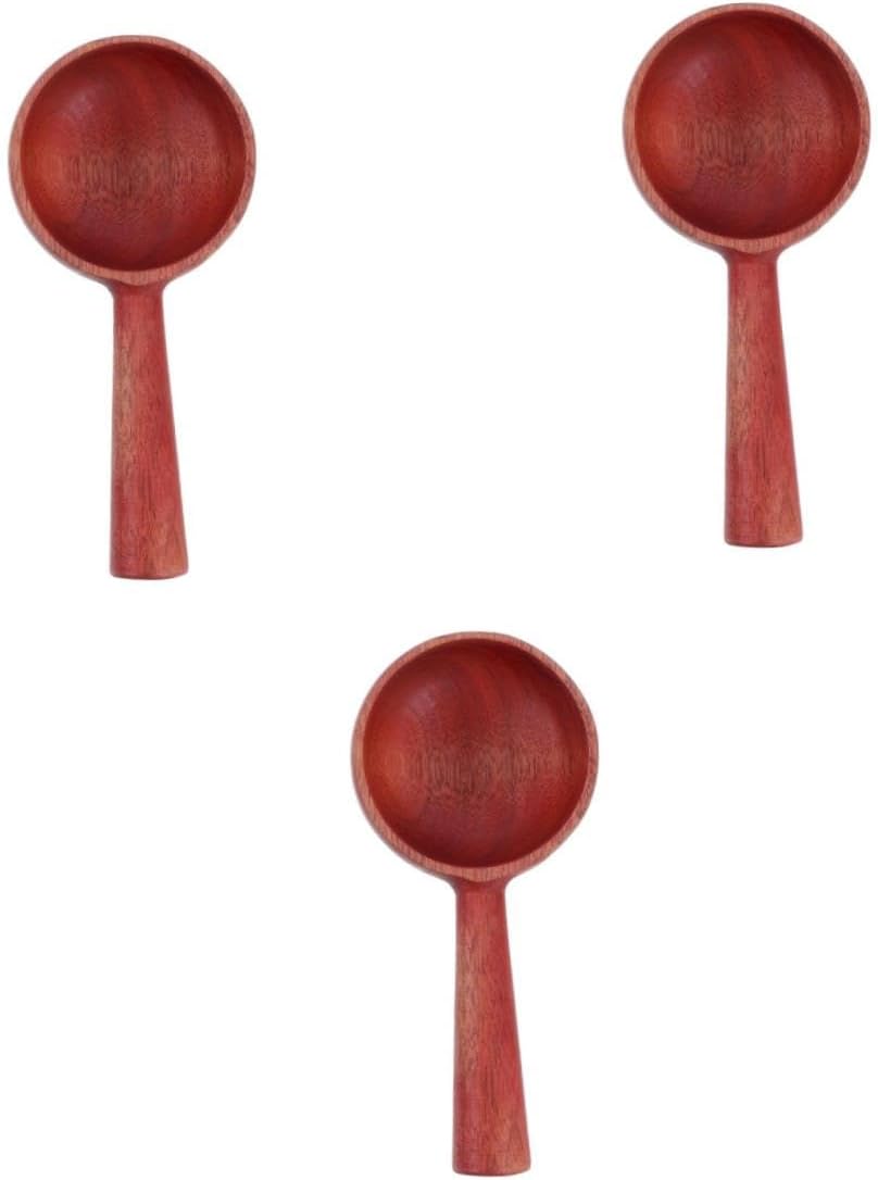 Hemoton 3pcs Wooden Cooking Spoon Handle Kitchen Ladle for Soup Serving Ergonomic Design for Home Cooking Stylish Rice Spoon Natural Chicken Wing Wood Finish