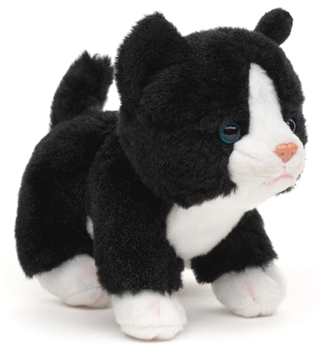 Uni-Toys - Chat Enfant (Noir et Blanc), Debout - 13 cm (Hauteur) - Chaton en Peluche - Peluche Peluche Peluche - HT-30306