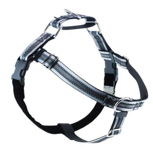 2 Hounds Design Freedom No Pull Dog Harness, Reflective Harness & Leash Set, Front Clip, Comfortable Control, Fits Small to Large Dogs, Made in USA, 1' XL, Reflective Black