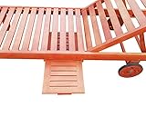 Gartenliege aus massivem Eukalyptusholz mit integriertem Tisch - 3