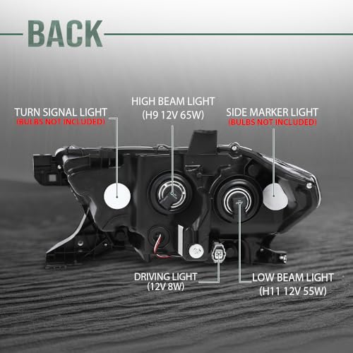 Image of GRAND ORANGE Headlight Assembly with LED Daytime Running Light Front Headlamp Right Side Compatible with Toyota Tacoma 2016-2023 81150-04270 TO2502244 Clear Lens Black Housing