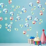 Cheerland Bubble Window Decal for Walls Under The Sea Birthday Party Decorations Wall Decals Bubble Vinyl Cutouts Removable Ocean Birthday Decoration Bathroom Decor Underwater Theme Supplies 72Pcs