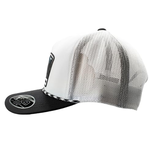 Image of Ariat Men's White Flexfit 110 Trucker Cap with Rubber Patch