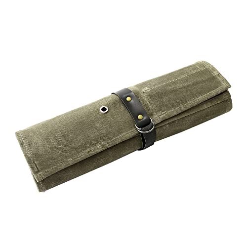 Chef Knife Roll Bag, 9 Pockets Canvas Knife Case, Knife Bag, Knife Wrap Wallet, Cutlery Knife Pouch Holders Protectors For Chef Knives Kitchen Utensils, Tool Roll (Army Green) #TOP7