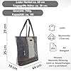 Sunsa Damen groß Handtasche. Tasche aus Canvas & Leder. Nachhaltige Produkte, Schultertasche, grau Shopper Shoulder Bag Ordner A4 geeignet, Geschenkideen für Frauen, Mandala Design #2