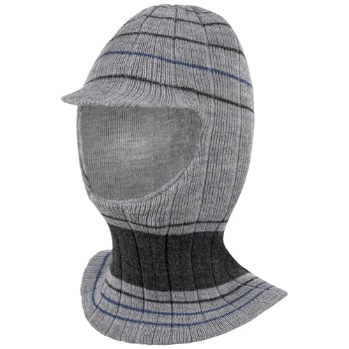 Smarilla Jungen Wintermütze Schalmütze Schlauchmütze Strickmütze Streifen, Farbe: Grau-Blau