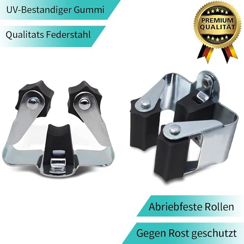 3-H 4 Stück Besenhalterung Wand, Verzinkt Besenhalter Gerätehalter Wandhalterung 0,7mm Federstahl, Gartengerätehalter Werkzeughalter mit Montagematerial für Besen Garten Garage Zuhaus (Schwarz)