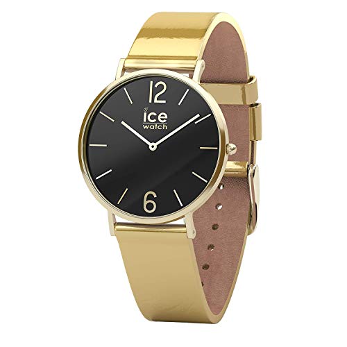 Montre dorée pour femme Ice-Watch CITY sparkling en cuir et finitions dorées