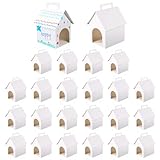 24pcs Large Dog Party Favors Boxes, White DIY Adopt a Puppy House Party Themed Boxes Foldable Dog Pet Gift Stuff for Crafting Birthday Decorations