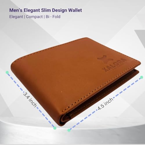 XALORA Men's Slim Bifold Leather Wallet with RFID Blocking – Minimalist Front Pocket Wallet with ID Window – Thin, Stylish & Secure for Everyday Carry2