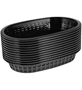 10 Pack Fast Food Baskets, 23.3 x 14.8 cm Black Baskets, Food Service Tray for Hot Dogs, Burgers,...