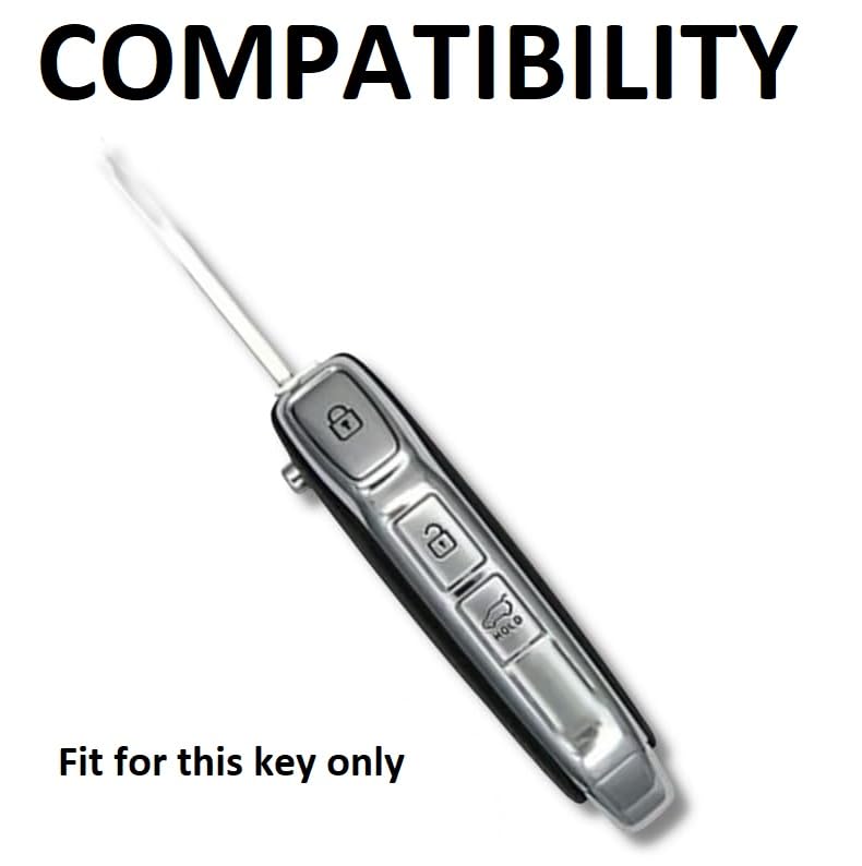 Image of Pack of 2 Metal Key Cover Compatible with Kia Seltos 2025 2024 | Sonet 2024 2025 | Carens | Flip 3 Button Remote