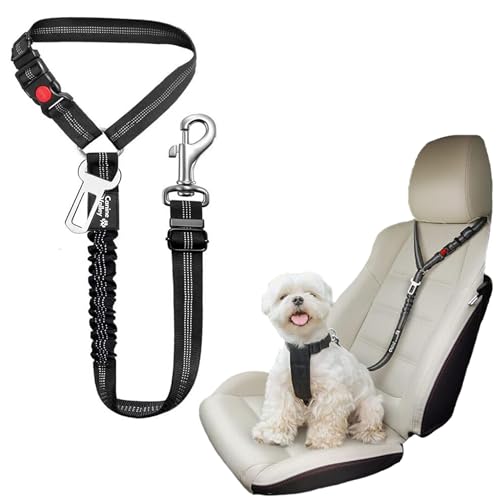 Cinturón de seguridad universal para perros con elástico antigolpes, clip de seguridad ajustable para reposacabezas duradero y resistente