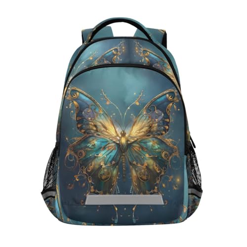 Papillons lumineux cartable bleu étudiant sac à dos fille garçon spacieux et léger
