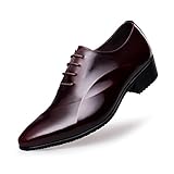 ZRO Men's Lace Up Formal Modern Oxford Dress Shoes Wine US 10