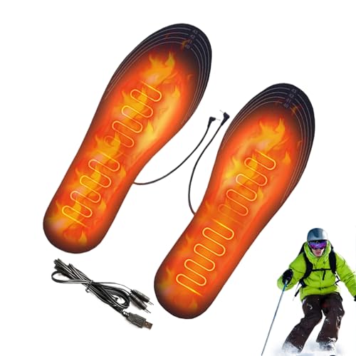 ZHUMCCY Plantillas Calefactables para Botas | Calentador Pies Cortable Transpirable - Almohadilla Térmica Eléctrica | para Esqui Snowboard En Hielo Senderismo Ciclismo Motociclismo