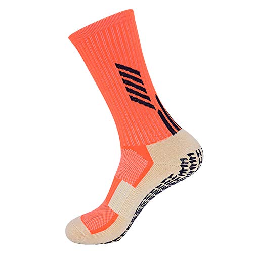 Image of Ulalaza Unisex Anti Slip Sports Thicken Cushion Soccer Socks Non Skid Grippy Traction for Football Basketball Sports