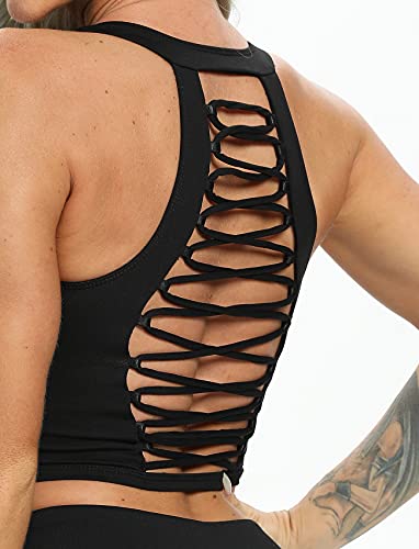 Image of SEASUM Women's Longline Sport Bra Seamless Yoga Crop Top Medium-Low Support Workout Bra