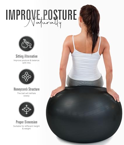 Image of ROMIX Exercise Ball, Anti-Burst Yoga and Birthing Ball with Pump, Home Use