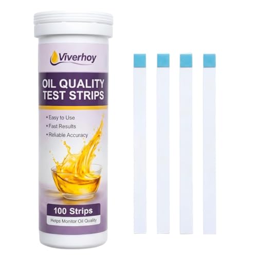 Viverhoy Deep Fryer Oil Test Strips 100 Count – Oil Quality Test Strips for Cooking & Frying Oil, FFA Oil Tester for Restaurants, Food Trucks & Commercial Kitchens