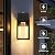 WIHTU Outdoor Light Fixture Wall Mount with Crystal Bulb, 2 Pack Exterior Wall Lantern Waterproof, Black Outside Porch Sconce, Matte Metal Finish & Tempered Glass Shade for House