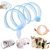 Self-Play Cat Hunting Spiral Tunnel Toy, Spiral Tunnel Cat Toy, Cat Hunting Spiral Tunnel Toy, S Type Cat Tunnel Toy, Cat Tunnel Toys for Indoor Cats, Folded Cat Tunnel with Mouse (Blue-B)