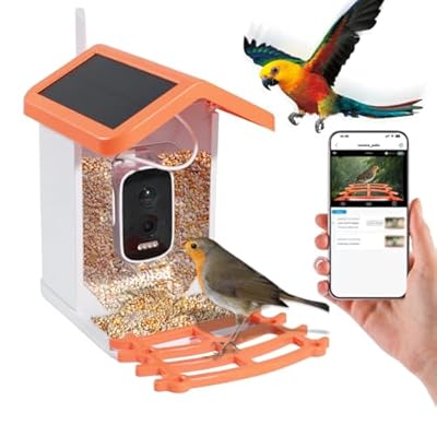 IMYHOO Smart Solar-Powered Bird Feeder with AI Camera - 1080P HD Auto-Capture, Motion Detection & Birds Species Recognition, WiFi Connectivity, for Bird Enthusiasts