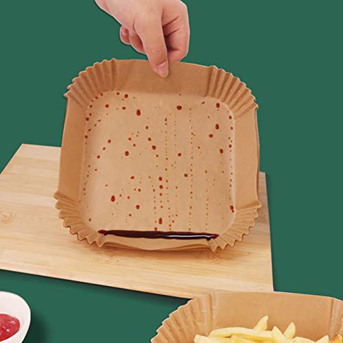 Forros de papel quadrados para fritadeira a ar - 50 peças de forro de papel descartável para fritade