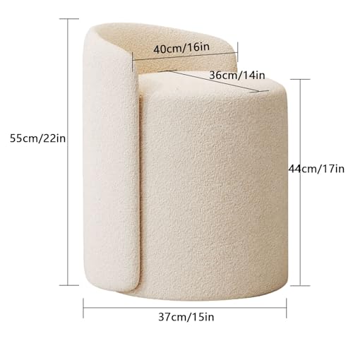 Silla moderna y taburete giratorio 360 de tela para dormitorio y sala 3