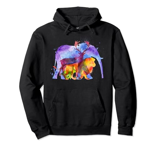 Camiseta Born To Be Wild - Camisa icónica de animales salvajes coloridos Sudadera con Capucha