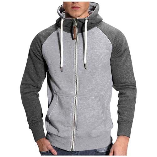 Ymosrh Men's Casual Sweatshirt Hoodies, Long Sleeve Zip Up Athletic Workout Hooded Sweatshirts Pullover, S-2XL - Main Image