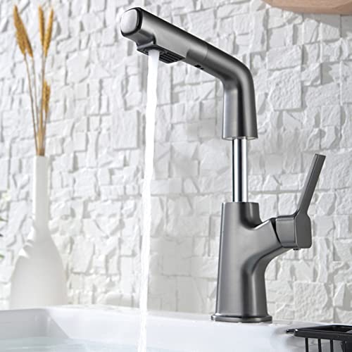 Mitigeur de salle de bain haute performance à levier unique et douchette de pulvérisation réglable