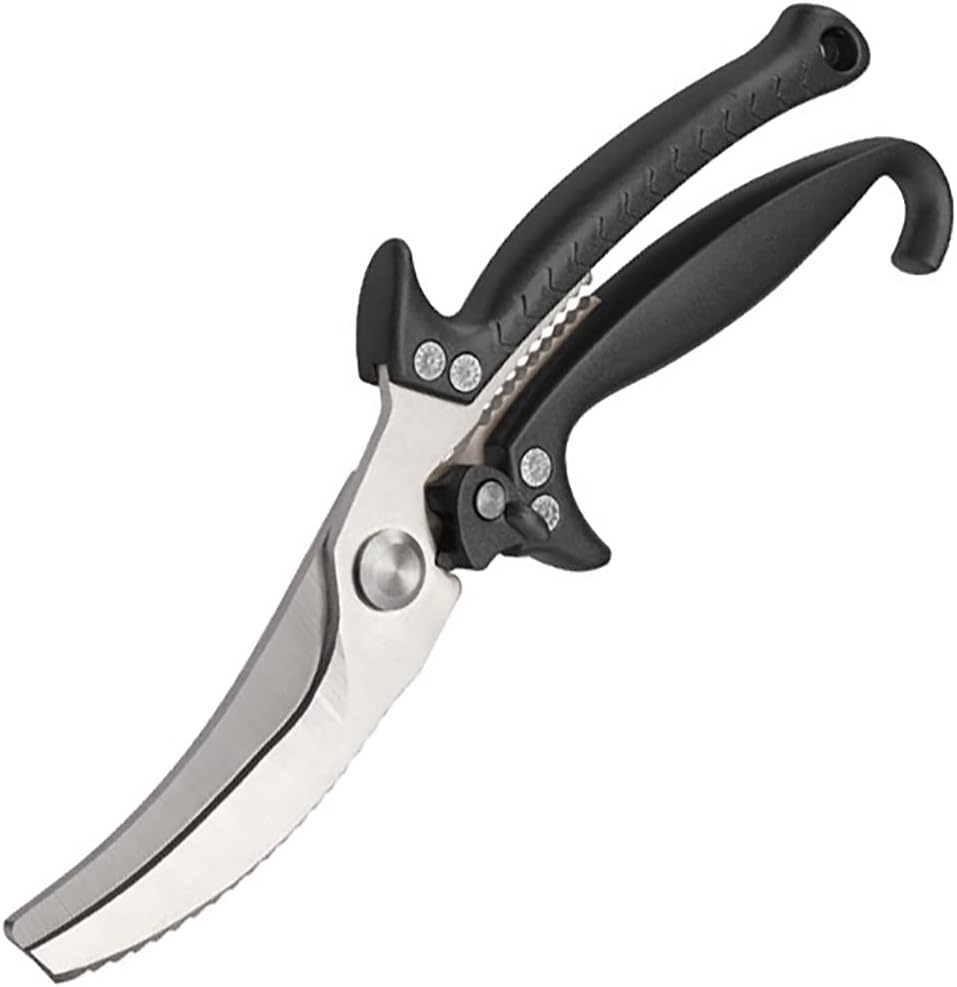 Kitchen Scissors Heavy-Duty Stainless Steel Multifunctional Chicken Bone Shears Meat Seafood Vegetable Tools(Gold Scissors)