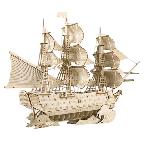 HOMOBABE 古代木製帆船模型キット 大人向けパズル 船模型製作 手作り木製船インテリア装飾 海洋テーマ卓上オーナメント