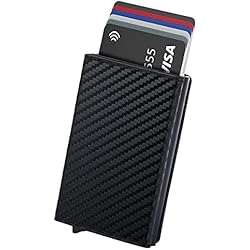 Dispensador Automatico Xiaomi Hision Tarjeteros para Tarjetas de Credito, Automática Pop-up Billeteras de Protección RFID Cuero Cartera para Hombre y Mujer con Monedero