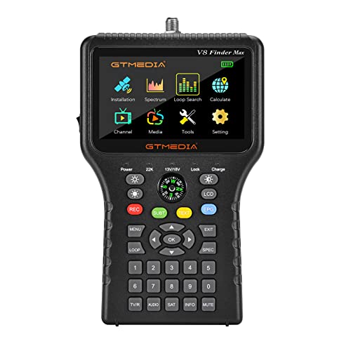 GTMEDIA V8 Finder Max TV Signal Finder Meter DVB-S/S2/S2X Signal Receiver 4.3-inch LCD Display H.265