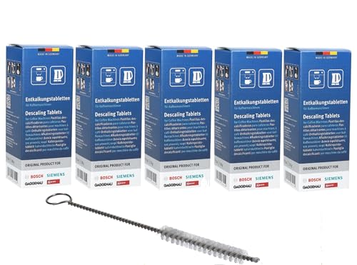 LUTH Premium Profi Parts 5 x 6 pastiglie decalcificanti Siemens per caffettiera completamente automatica Tassimo adatto per Siemens 00311864 311864 TZ60002 Set con spazzola di pulizia