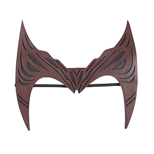 LOADREAM Women Tiara for Scarlet Witch Headpiece Wanda Maximoff Headwear Red Leather Crown Halloween Party Costume Props (A)