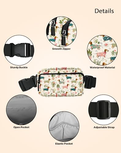 Image of Dachshund Fanny Pack for Women Belt Bag Fashion Everywhere Waist Pouch Lightweight Crossbody Bags with Adjustable Strap