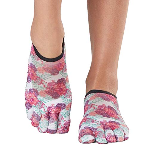 toesox Women's Grip Full Toe Luna, Posy, Medium