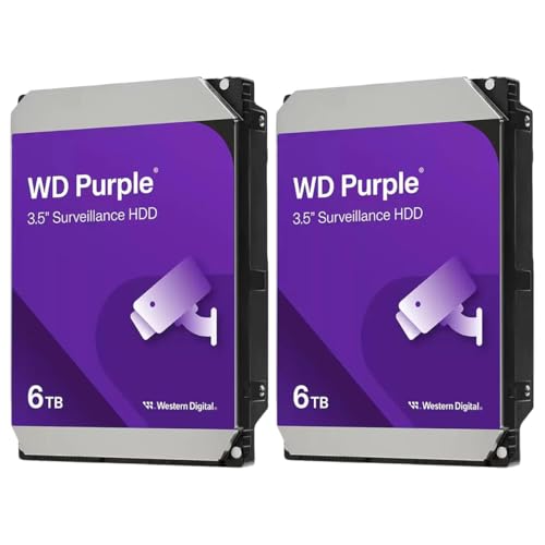 WD Purple 6TB 3.5 SATA III Internal Surveillance Hard Drive 2-Pack
