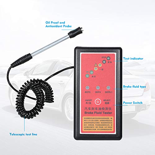 Honeytecs Testador de Fluido de Freio automotivo Detector de Fluido de Freio Inspeção Digital da Qua