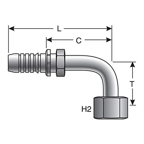 Gates G20239-0808 Coupling raccord de rechange pour flexible hydraulique haute pression serti