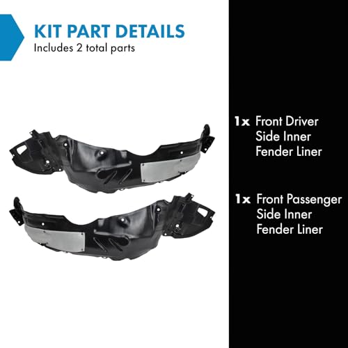 Image of TRQ Front Inner Fender Liner Set Compatible with 2017-2019 Toyota Corolla TO1248210 TO1249210