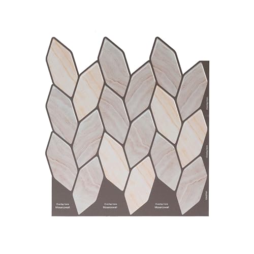 MOSAICOWALL - Azulejos adhesivos para pared 3D de gel de poliuretano para decoración del hogar, pegar en la cocina, baño o salpicadero, estilo 23