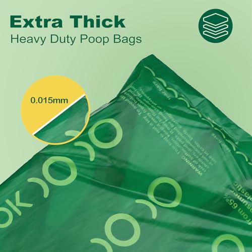 Image of MIZOK Dog Poop Bags Rolls, 540 Count, 65% Recycled Material Poop Bags for Dogs, Leakproof, Extra Thick Durable and Easy Tear-Off, Unscented