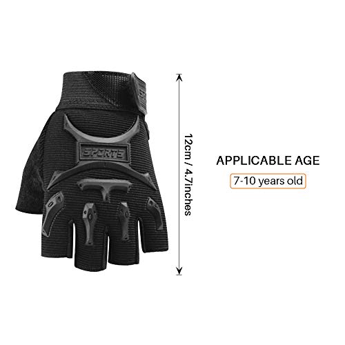 Nature Ann NA07151032001 Kids Half Finger Cycling Gloves Non-Slip Fingerless Adjustable Mitten Shock-Absorbing Gloves thumb #5