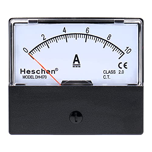 Heschen Medidor de electricidad montado en un solo panel, amperímetro, probador DH 670 DC 10 A Clase 2.0