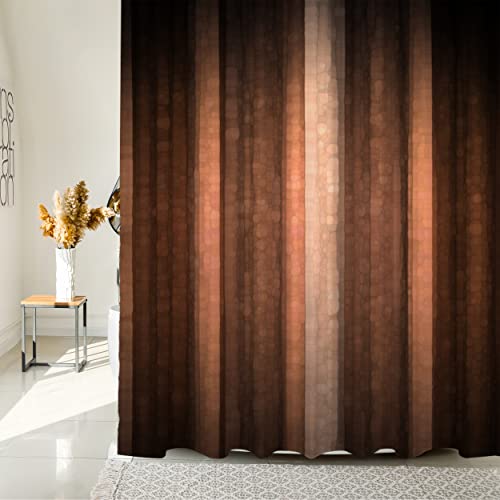 BOLIYVAN Ombre Braun Duschvorhang Set mit Haken Abstrakt Neon Licht Badevorhang Moderner Herbst Duschvorhang Wasserabweisend 180cm-180cm Cover