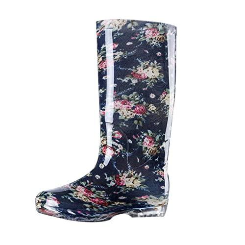 N\\A Ladies Knee-high rain Boots, Four Seasons rain Boots, Eva Sandals, Thick Bottom Factory Waterproof Non-Slip rain Boots, Kitchen Car Wash Cotton-Padded Warm-Keeping Rubber Shoes